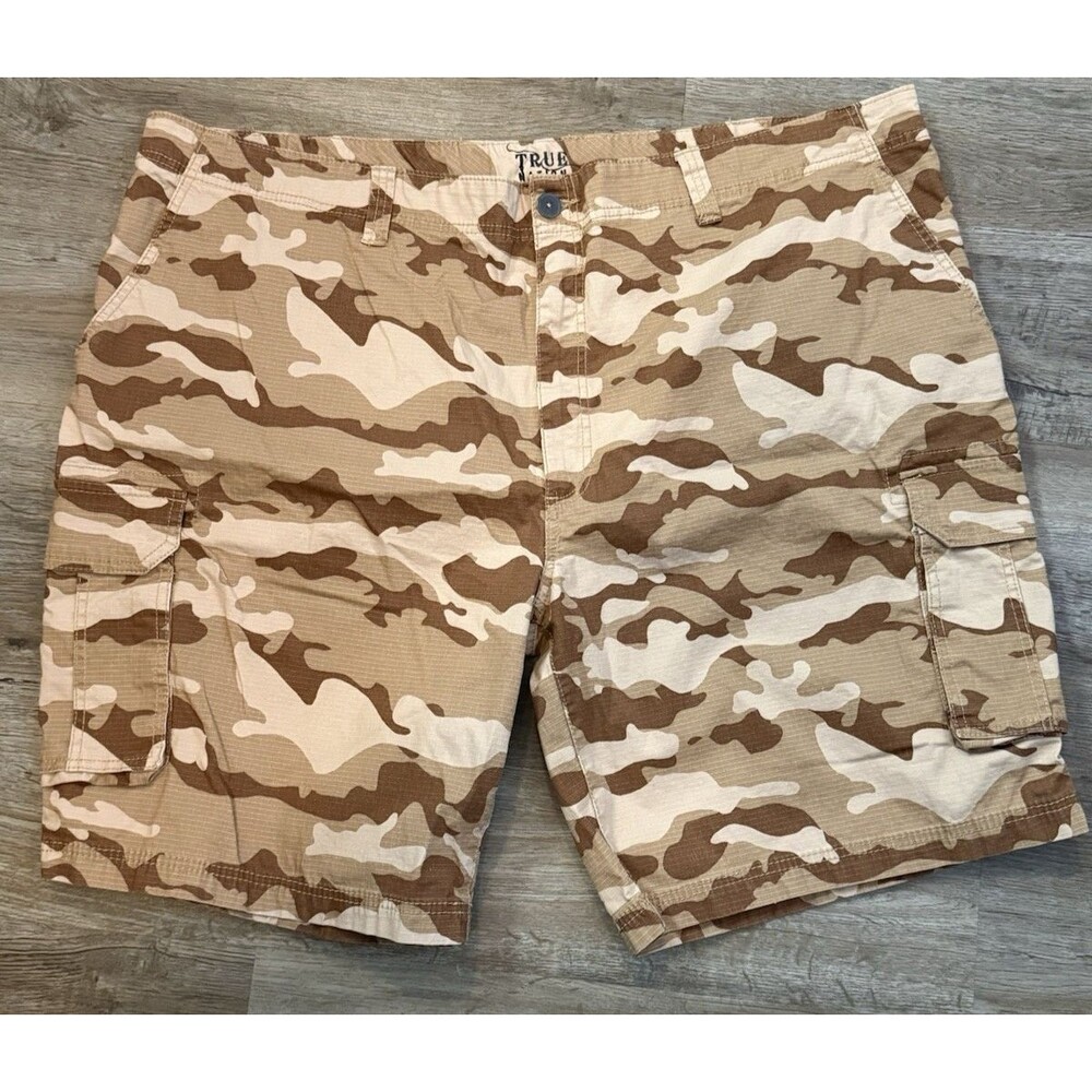 TRUE NATION Men's Size 52 Camouflage 100% Cotton Cargo Shorts Camo Relaxed